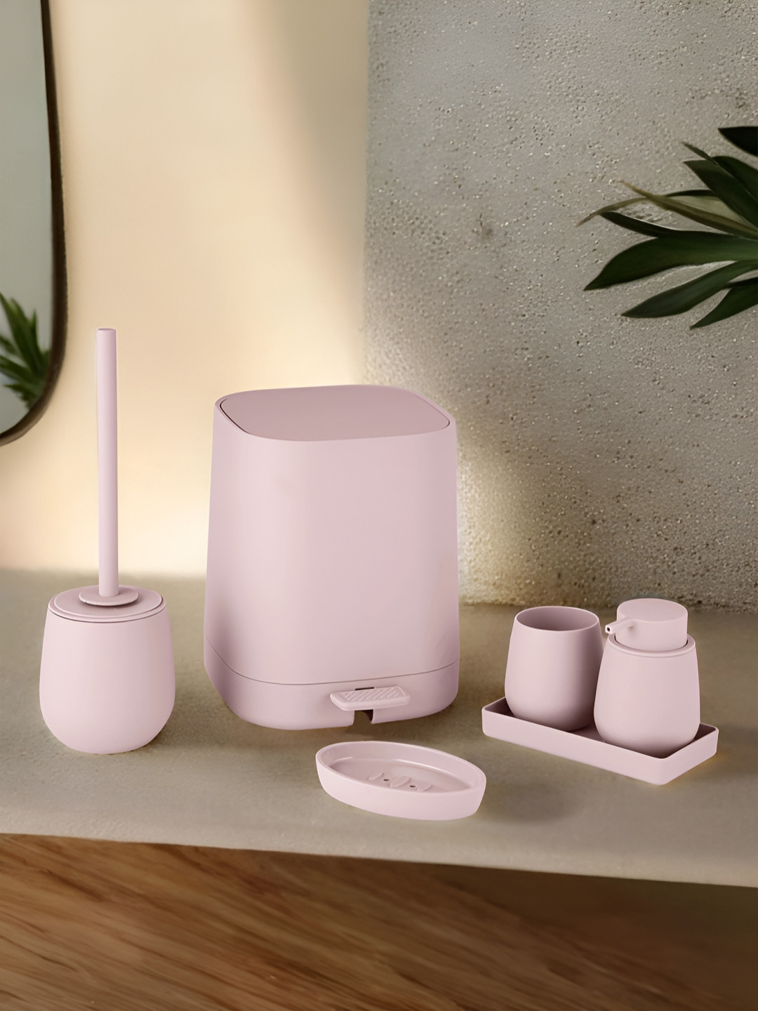 OBSESSIONS 6 Pieces Pink Bathroom Accessories