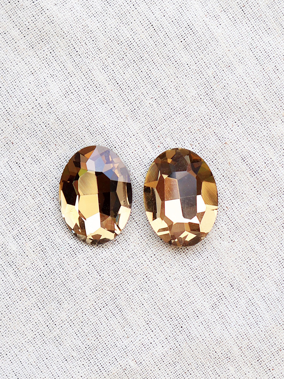 BeAbhika Crystal Round Studs Earrings Warm And Radiant