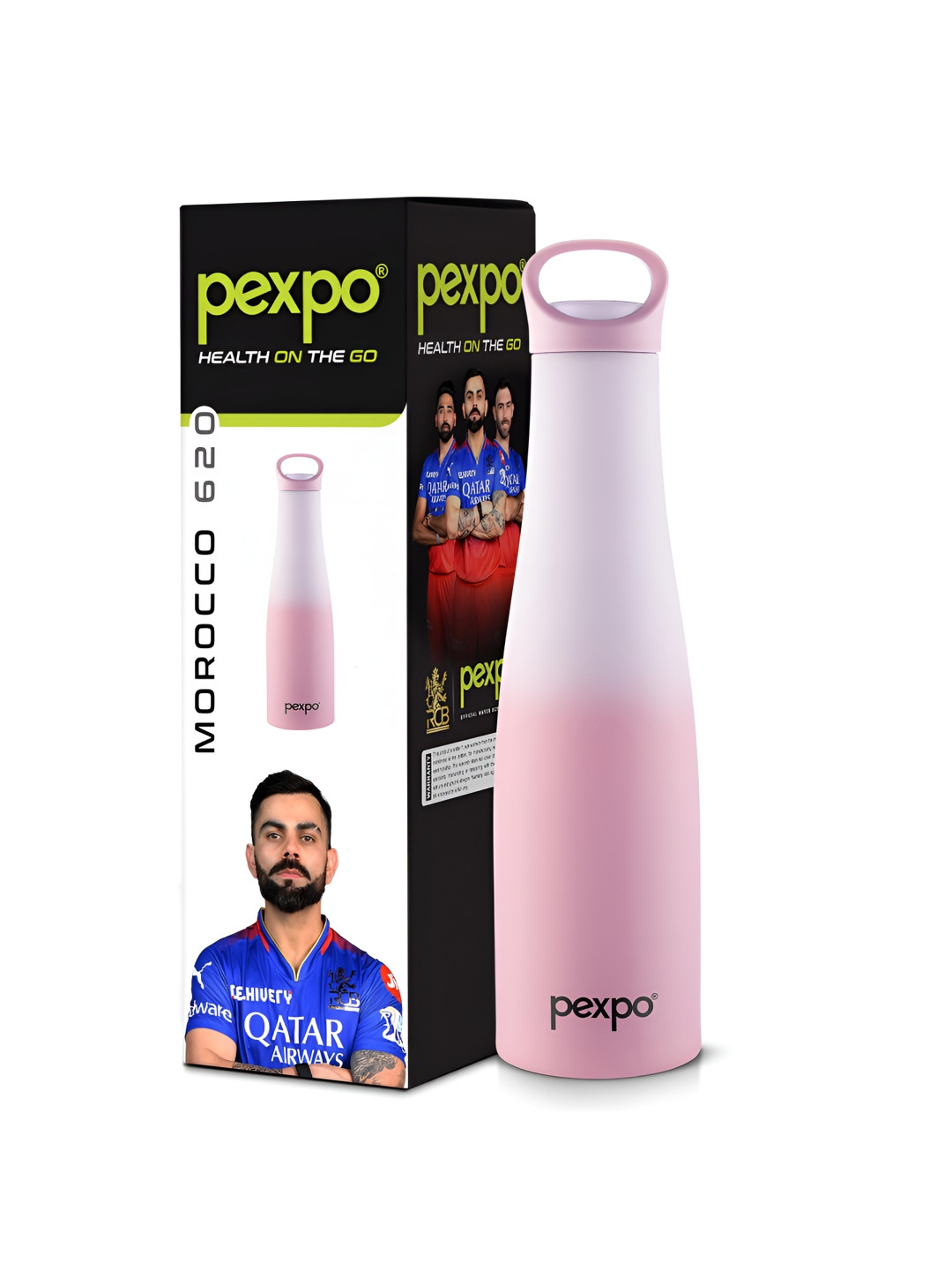 Pexpo Morocco Pink Colourblocked Stainless Steel Double Wall Vacuum Flask - 600ml
