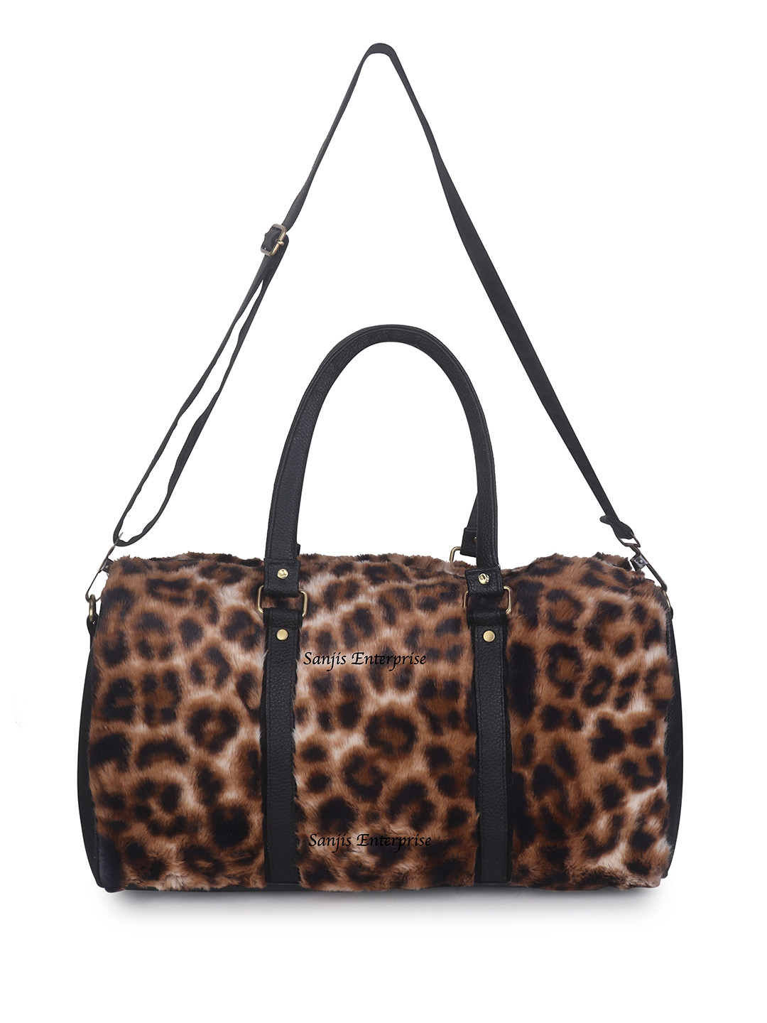 Sanjis Enterprise Animal Printed Large Fur Duffle Bag