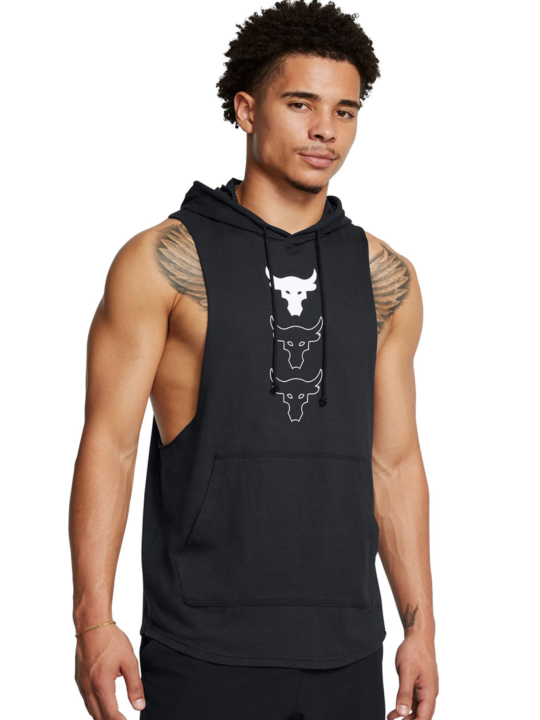 UNDER ARMOUR Project Rock Printed Sleeveless Hoodie