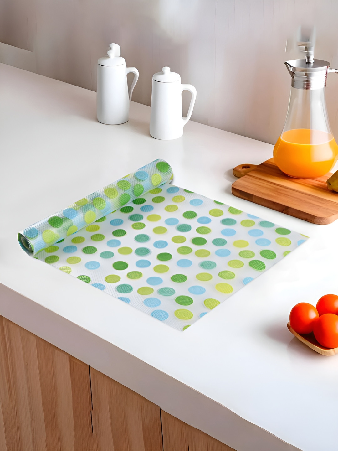 Aura Green 3 Meter EVA Anti Slip Kitchen Shelf Liners For Kitchen Shelves & Fridge Mat