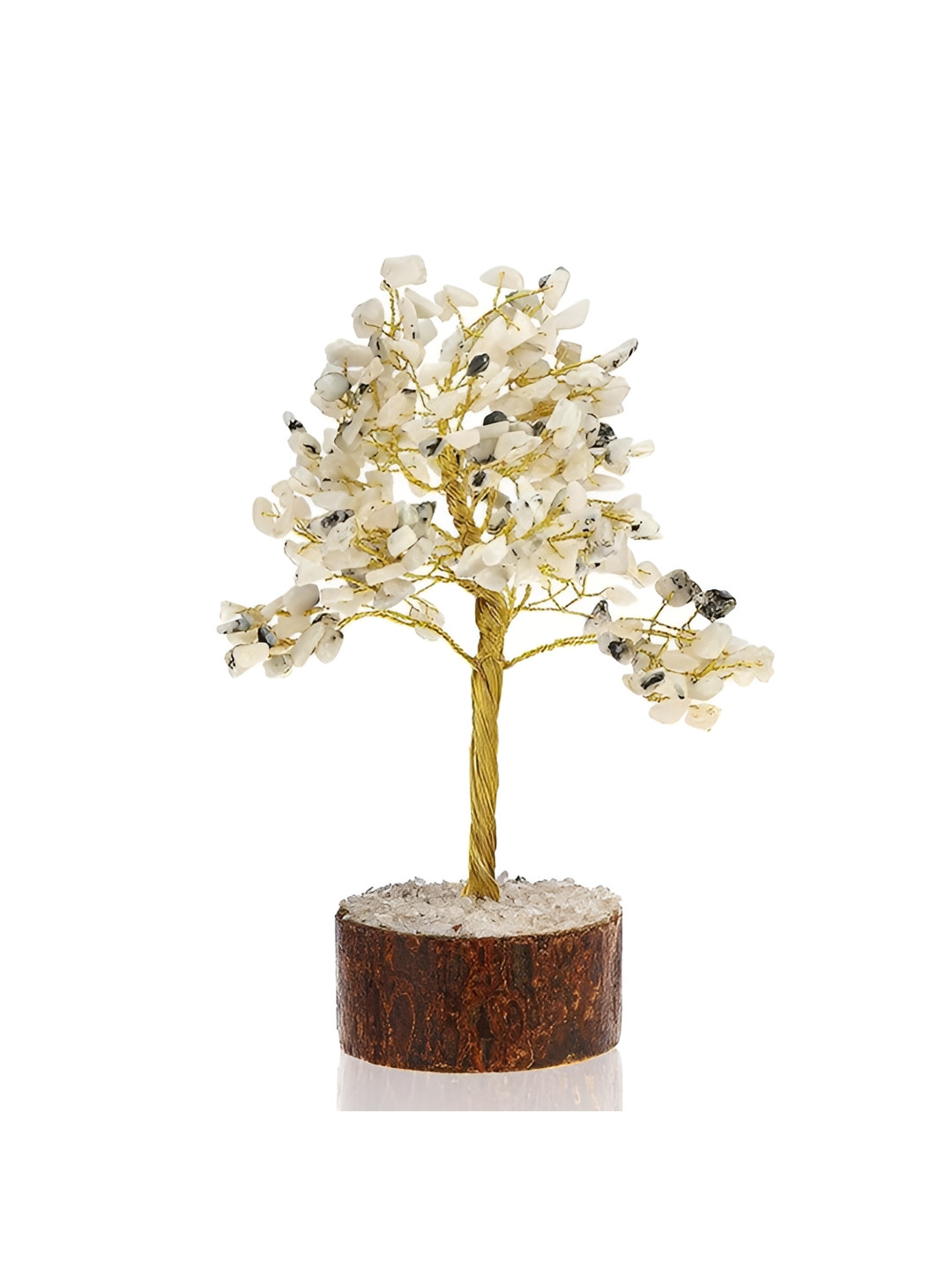 Gemsmantra Crystal Tree For intuition Healing Chakra Activation 100 Beads Gold Crystal Natural Living Room Medium Showpiece - 9.1 Inches