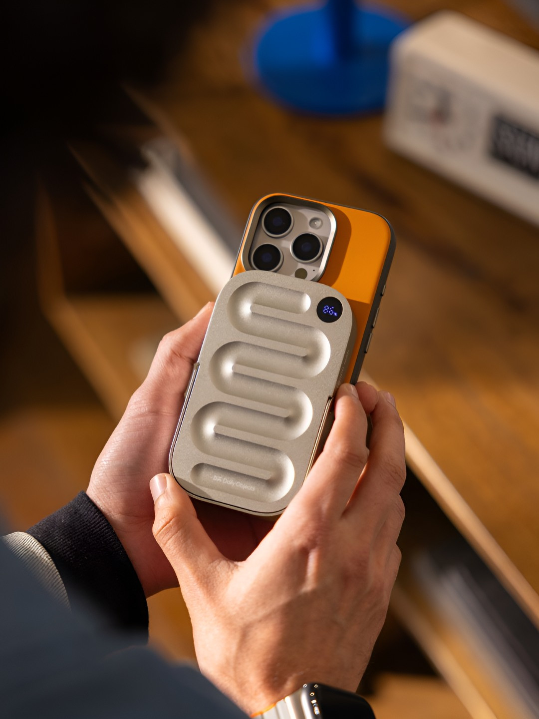 DailyObjects Loop Qi2-Certified MagSafe-Compatible Aluminium Power Bank 10000 mAh-Titanium