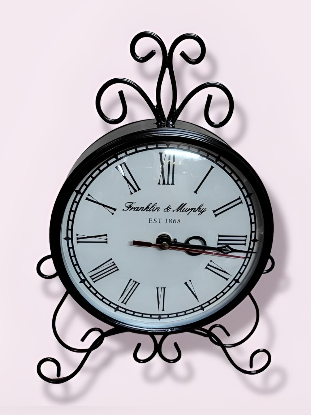 Nutts Black Vintage Table Clock