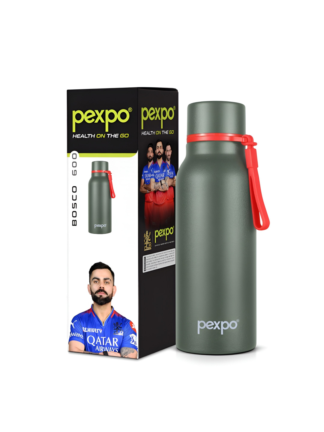 Pexpo Bosco Green Stainless Steel Spill Proof Flask - 600ml