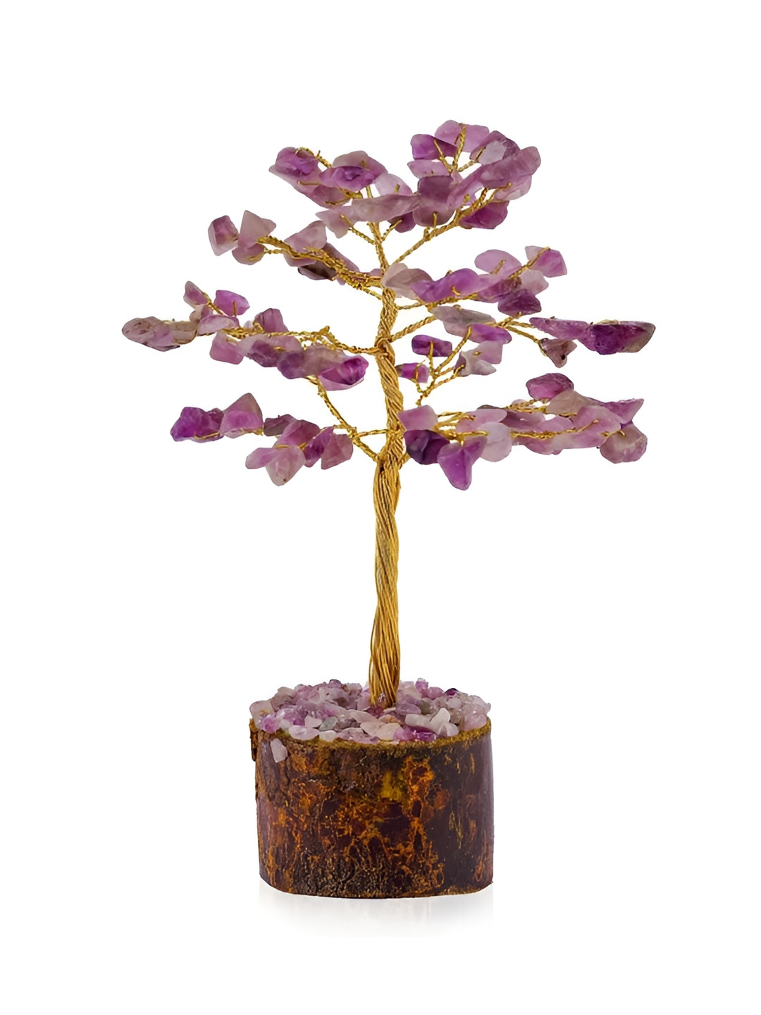 Gemsmantra Crystal Tree 300 Beads Chakra Healing Stress Relief Silver Crystal Natural Living Room Medium Showpiece - 9.1 Inches