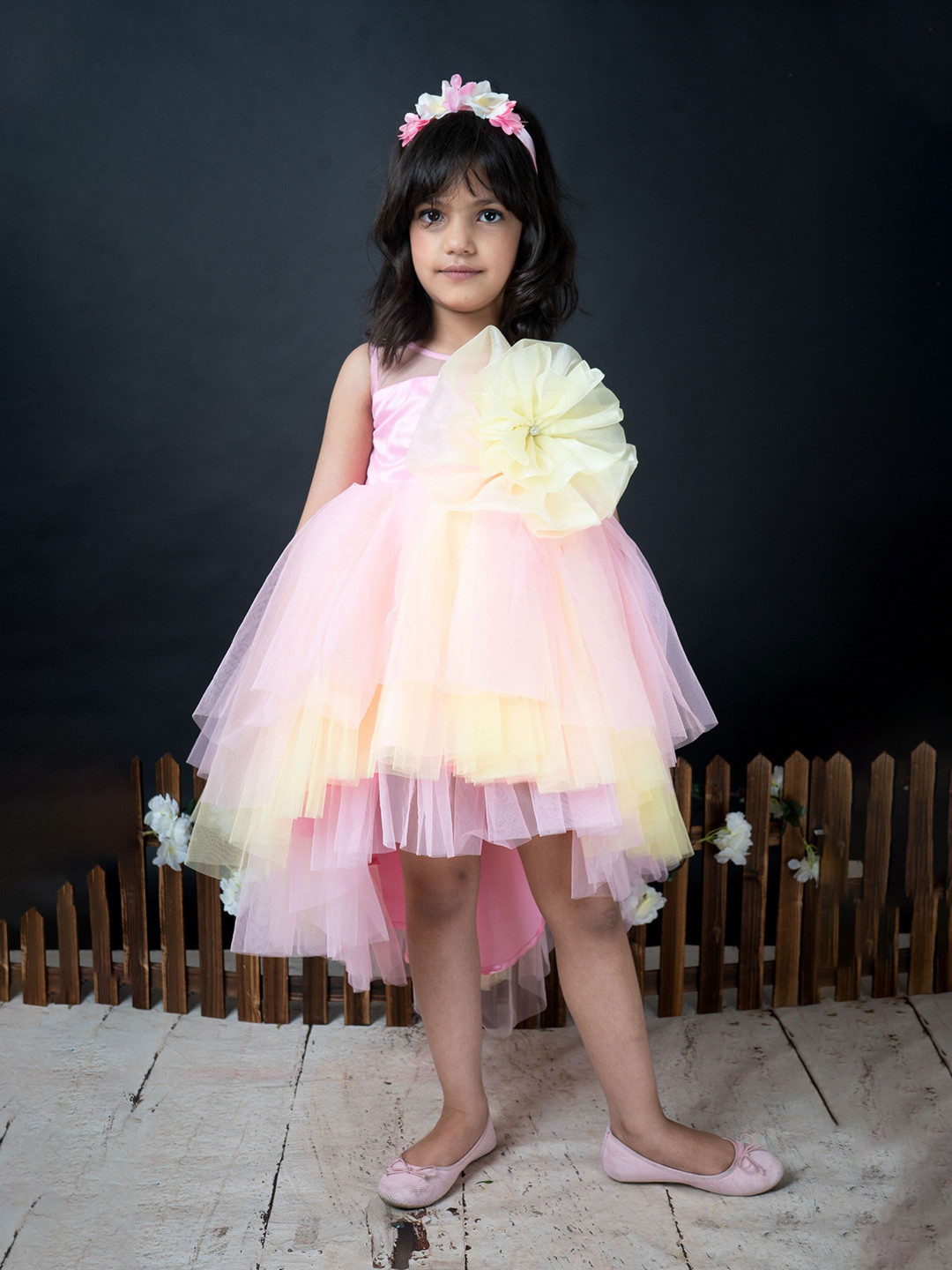 Foreverkidz Colourblocked Net A-Line Dress