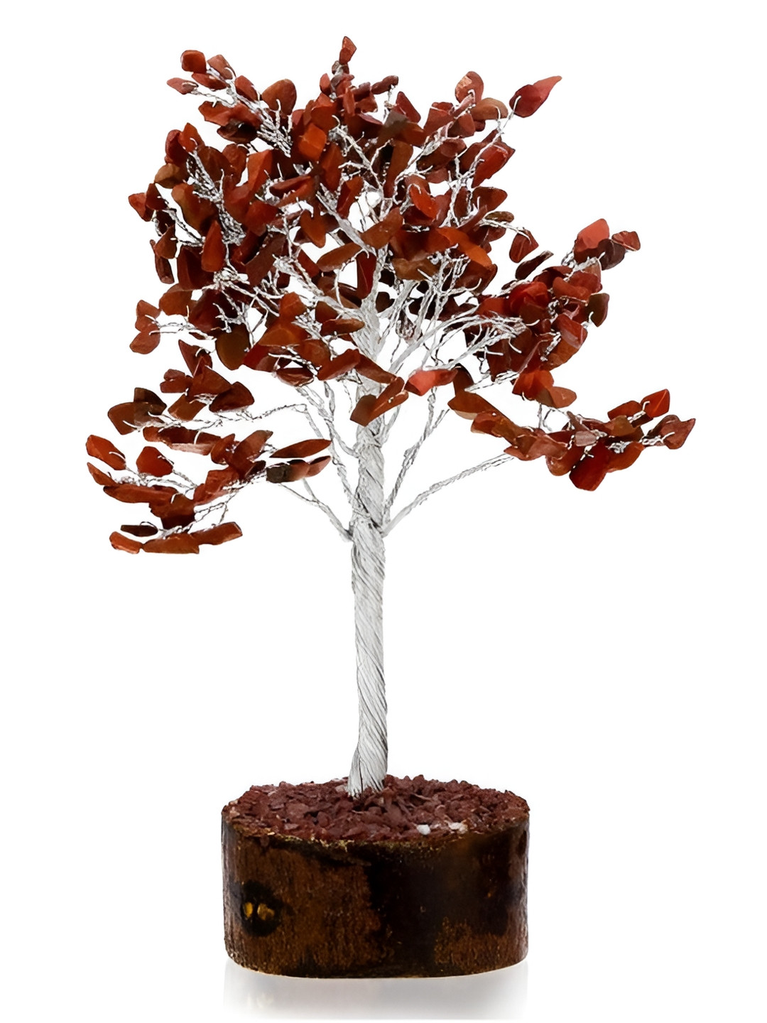 Gemsmantra Tree Silver Crystal Glossy Nursery Medium Showpiece - 9.1 Inches