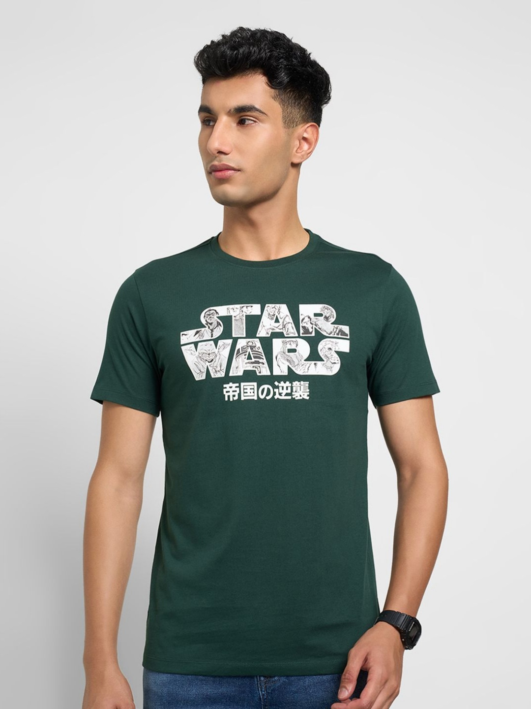 SF JEANS by Pantaloons Star Wars Printed Cotton Slim Fit T-shirt