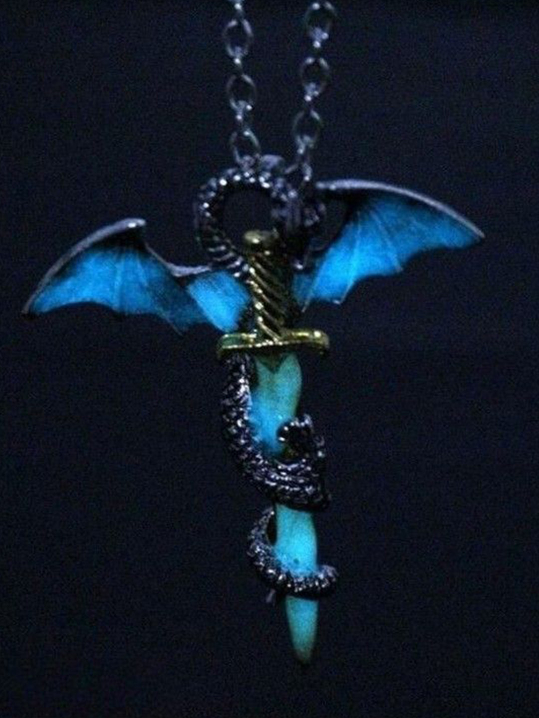 PASU FASHION Men Silver-Plated Sword Luminous Chain