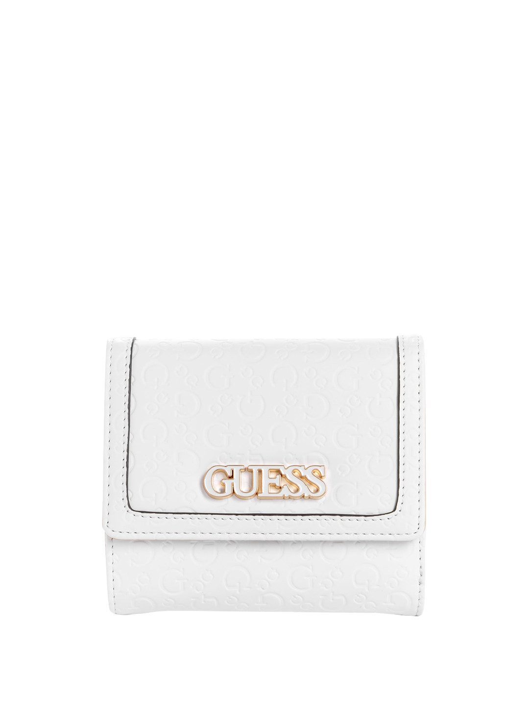 GUESS Women Brand Logo Textured Three Fold Wallet