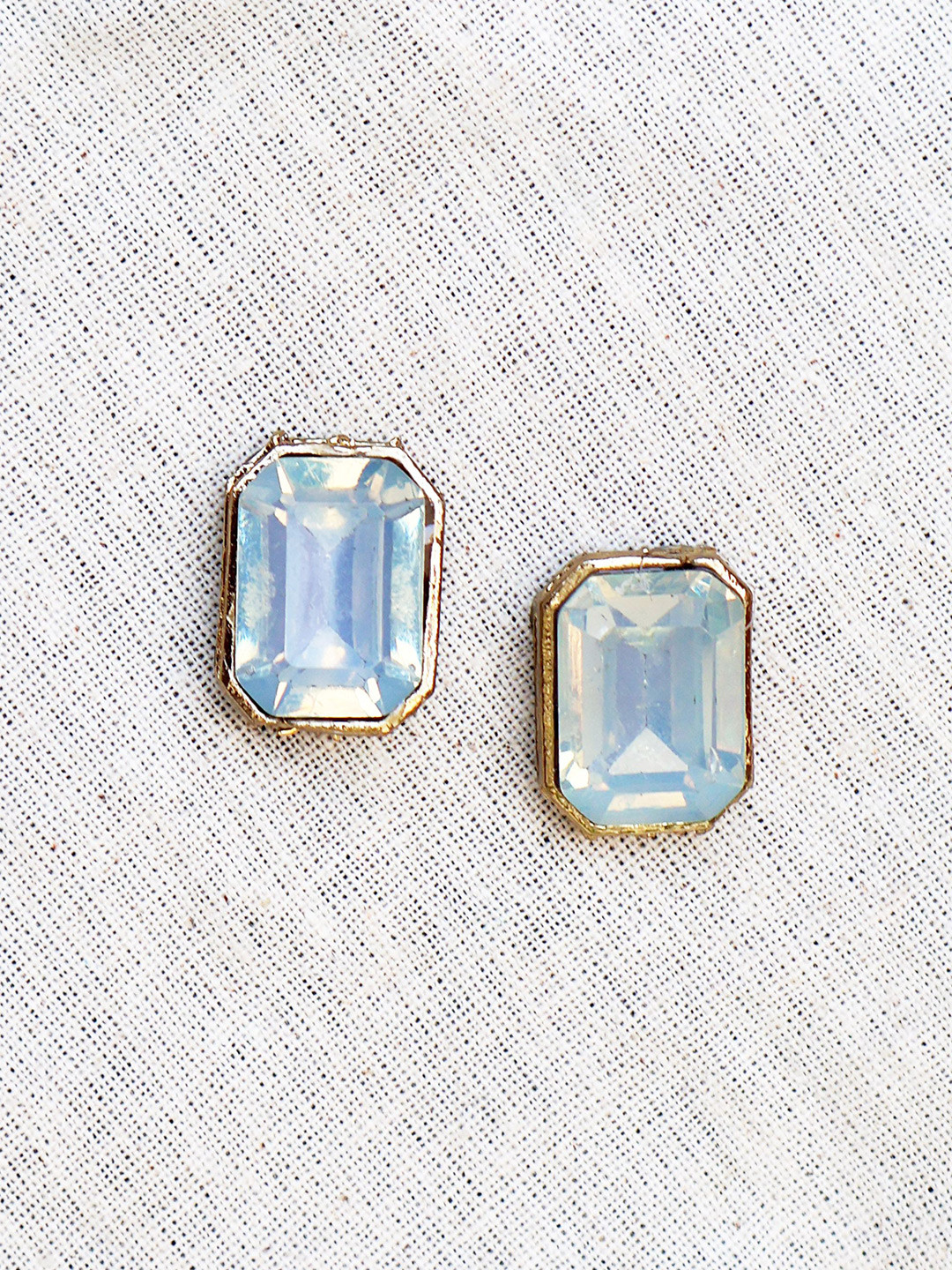 BeAbhika Crystal Bezel Diamond Shaped Studs Earrings