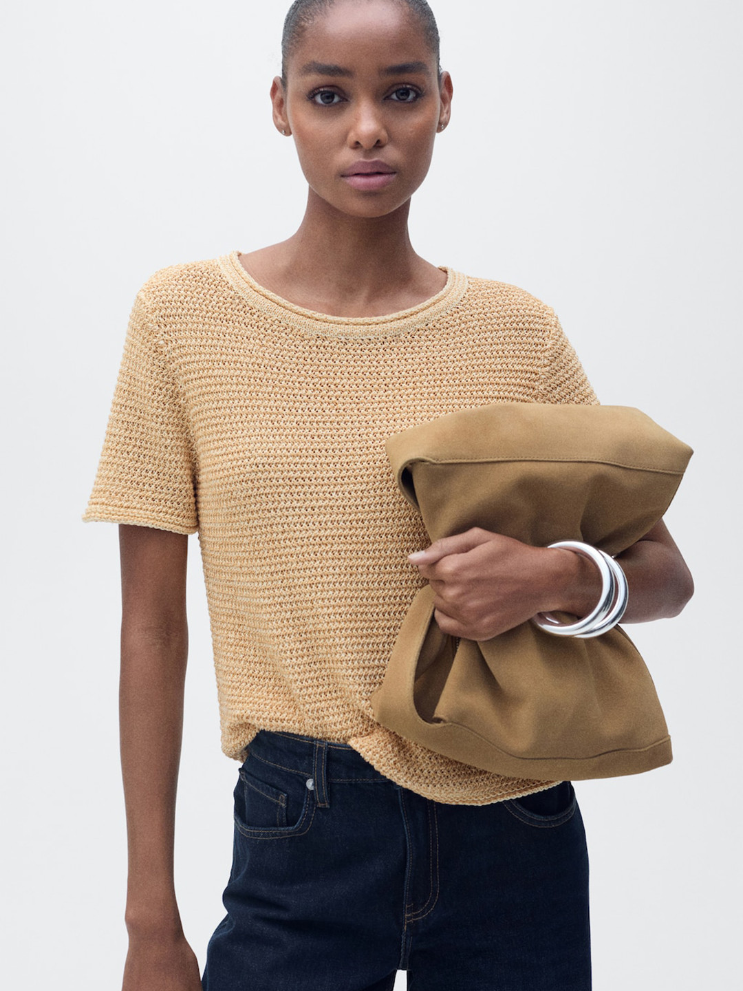 MANGO Chunky Knits Round-Neck Top