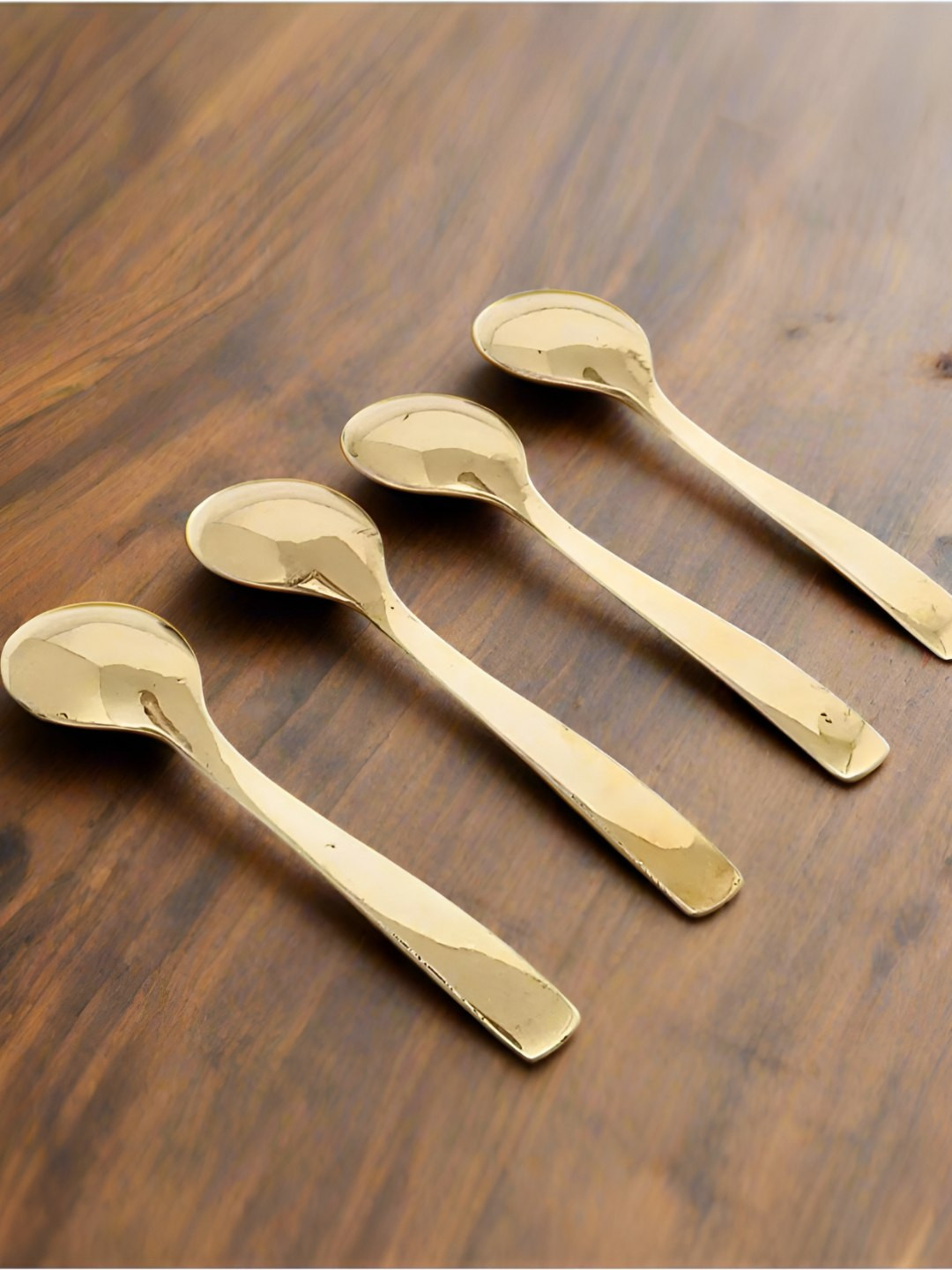 Nyra Kitchenware Bronze-Toned 4 Pieces Brass Table Spoons