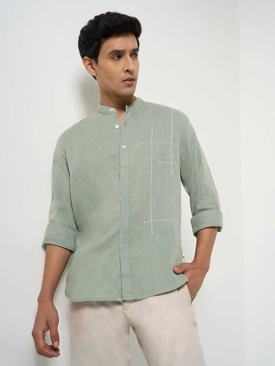 indus route by Pantaloons Men Windowpane Checks Party Shirt