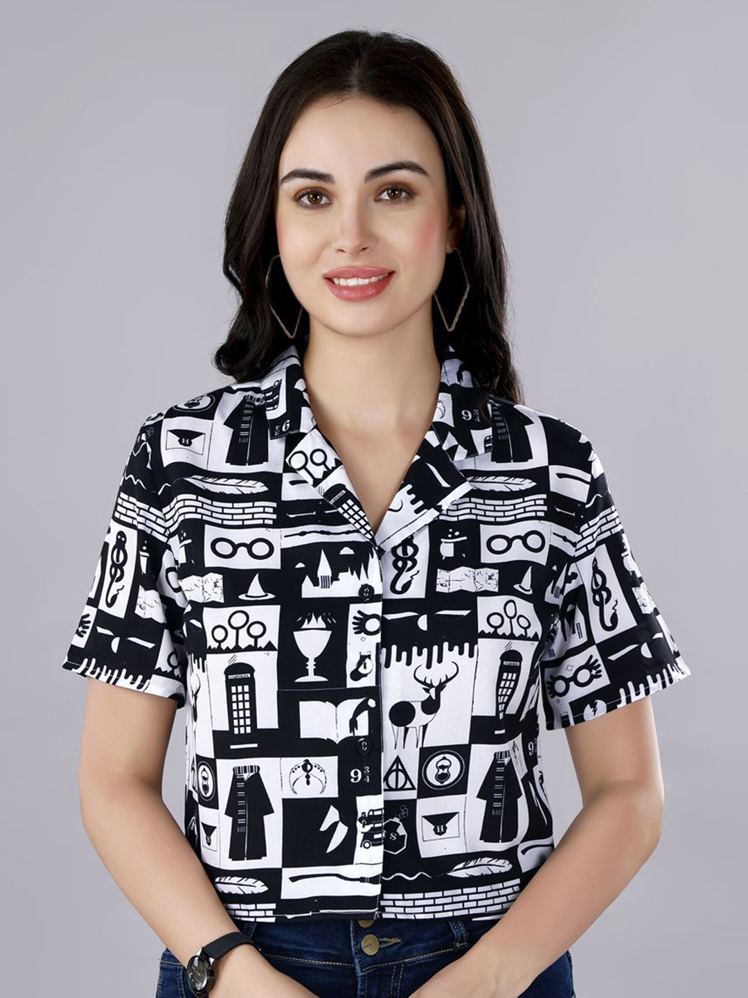 ZESTX Women Printed Casual Shirt