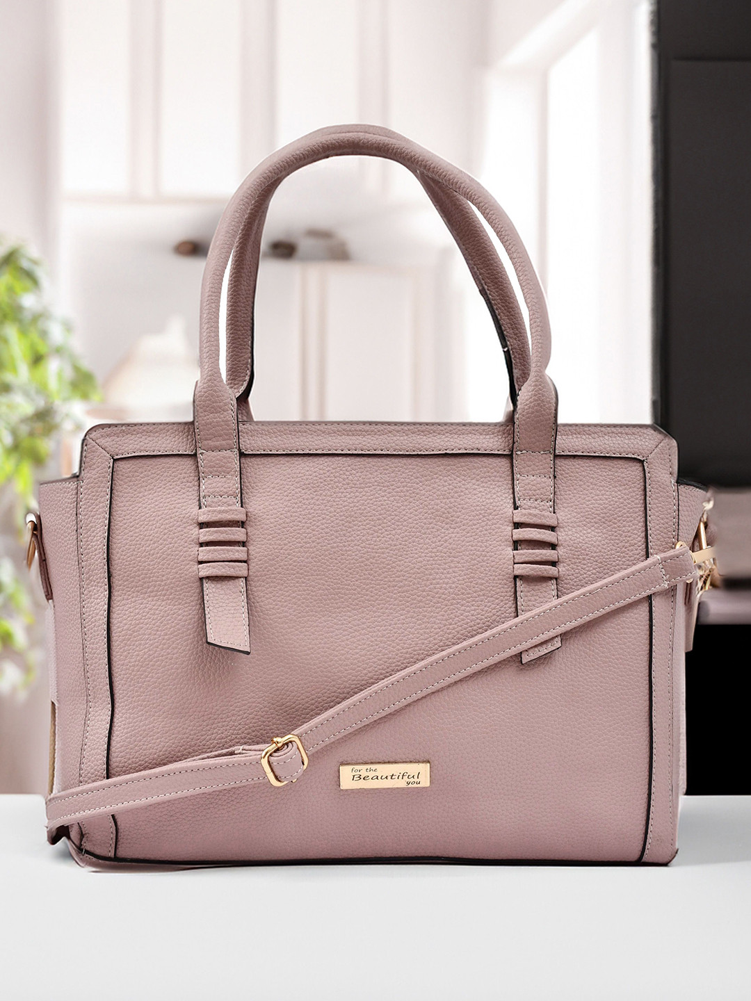 FOR THE BEAUTIFUL YOU PU Structured Satchel with Fringed