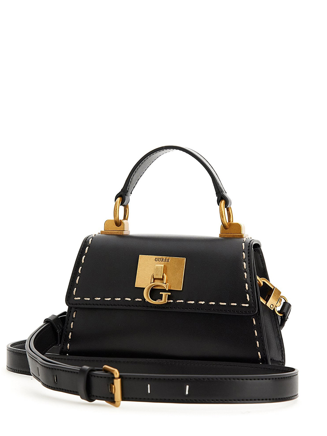 GUESS Brand Logo Embossed Crossbody Satchel Bag