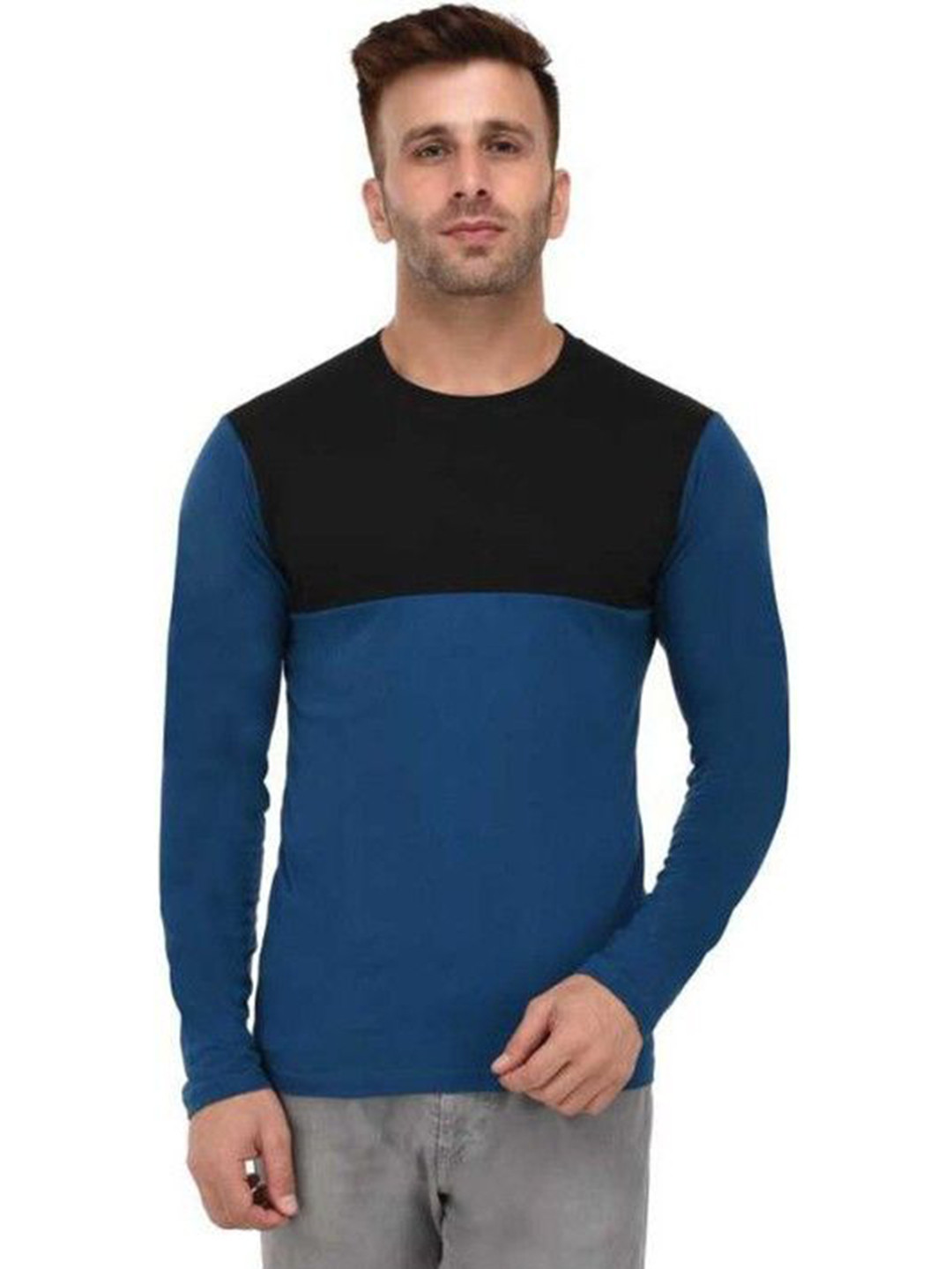 BI FASHION Men Colourblocked Pockets T-shirt