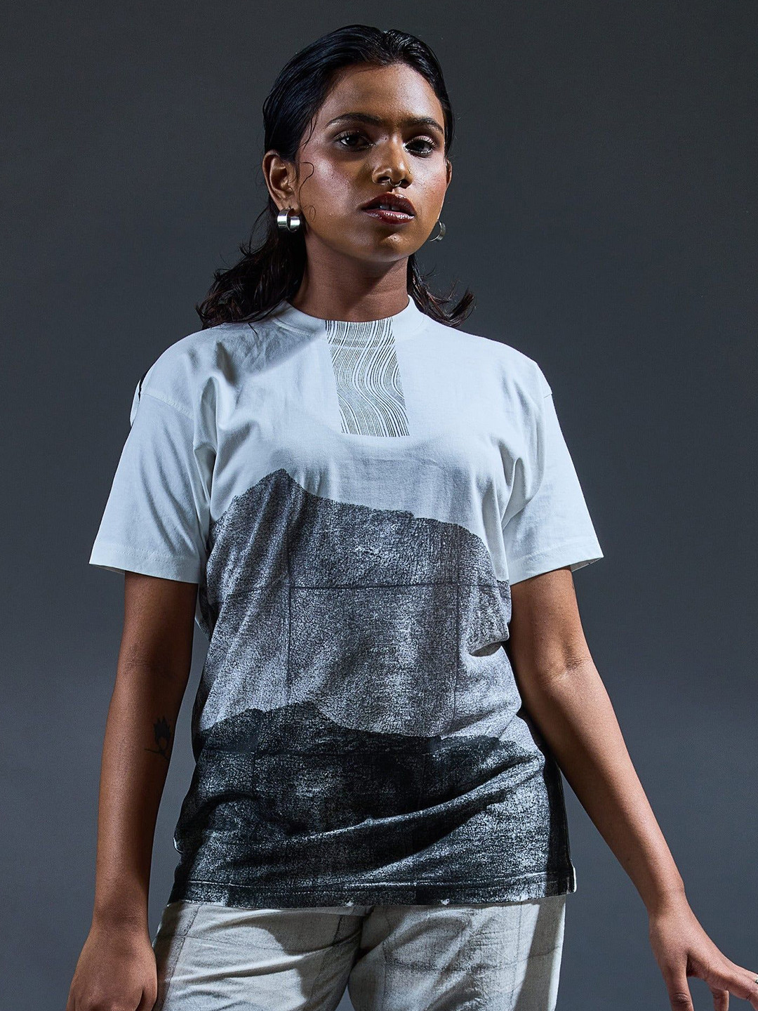 Banana Labs Crater Unisex Graphic Printed Drop-Shoulder Sleeves Cotton T-shirt