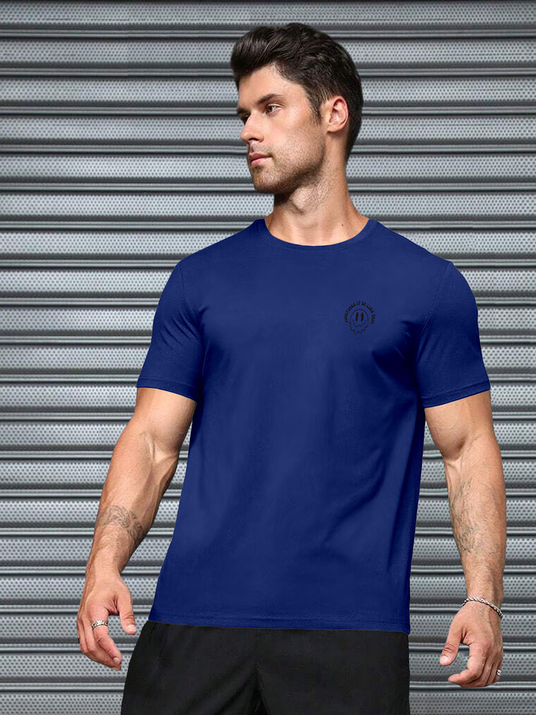 Triptee Typography Printed Round Neck Pure Cotton T-shirt