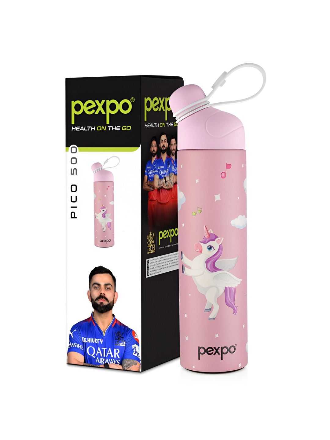 Pexpo Pico Pink Cartoon Characters Stainless Steel Spill Proof Flask - 470ml