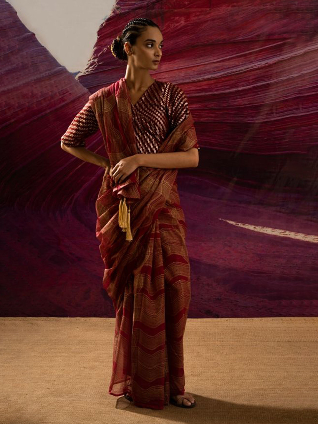 Banana Labs Block Print Saree