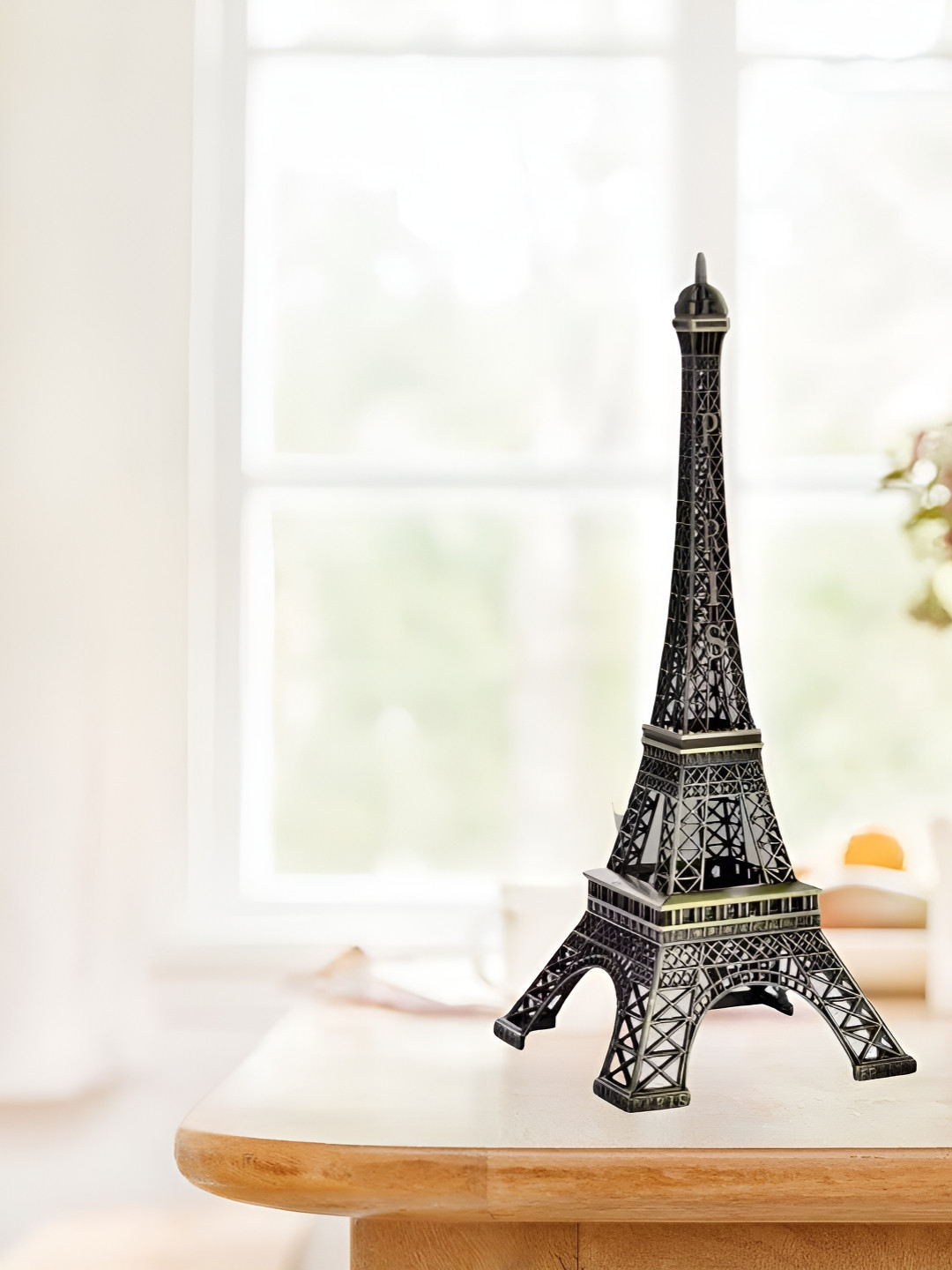 PICKARTME Eiffel Tower Black Metal Metallic Living Room Medium Showpiece - 5.9 Inches