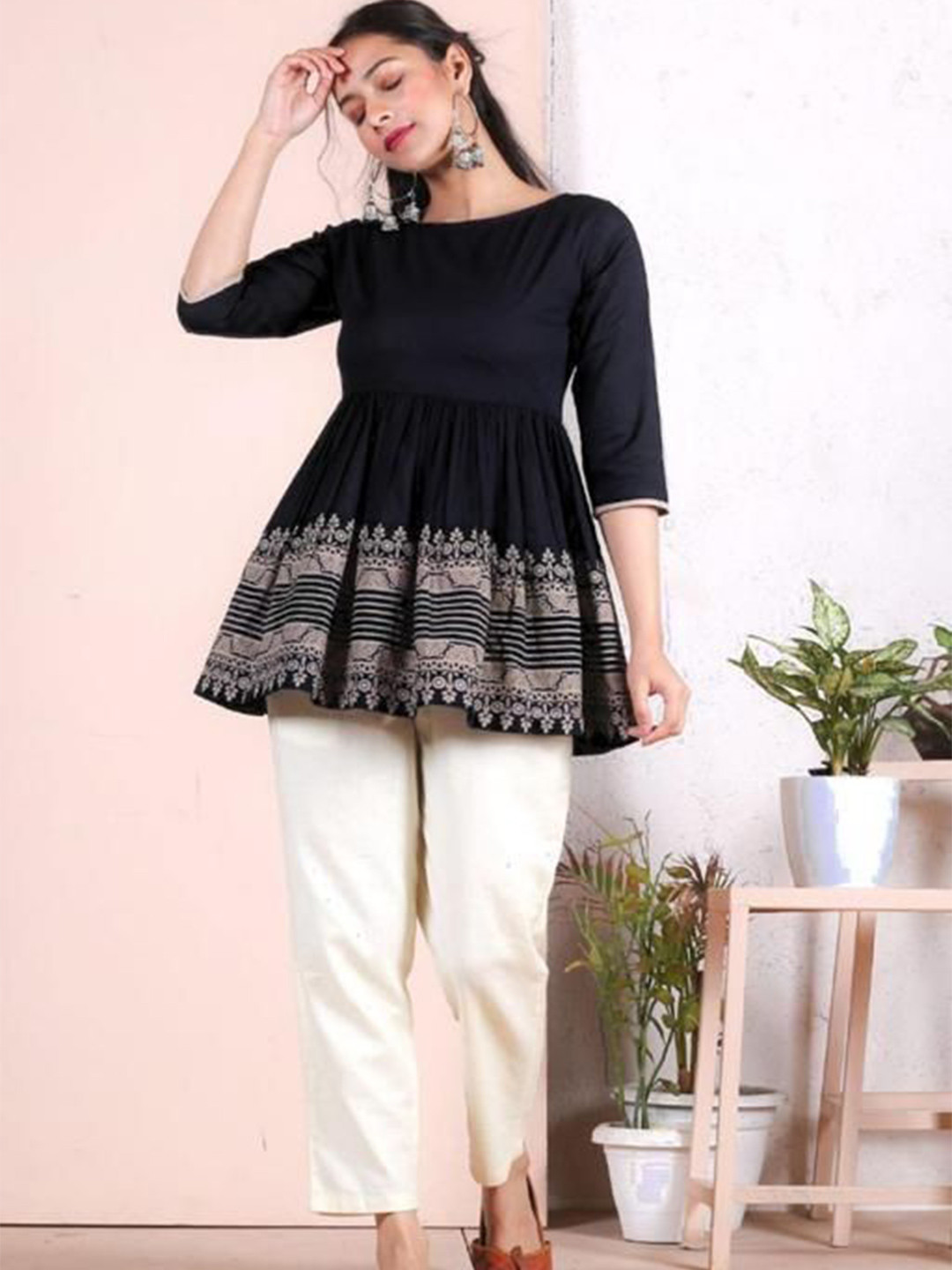 PALSIYA PRESENTS Print Peplum Top