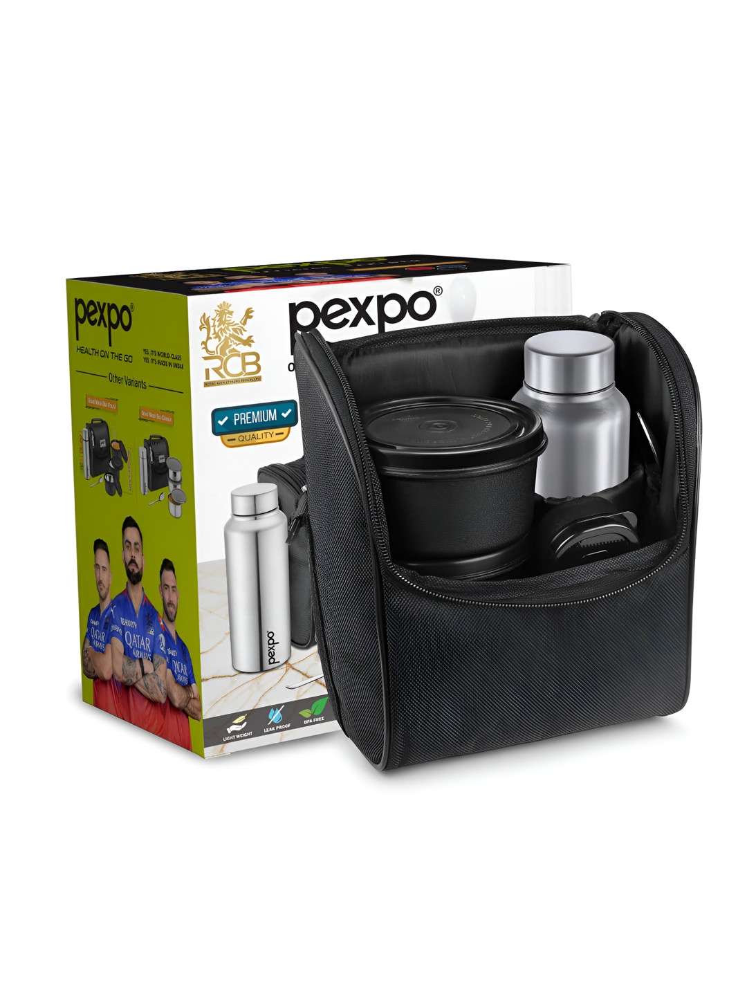 Pexpo Ultra Plastic Dishwasher and Microwave Safe 2PCs Lunch Box With Spoon and Fork