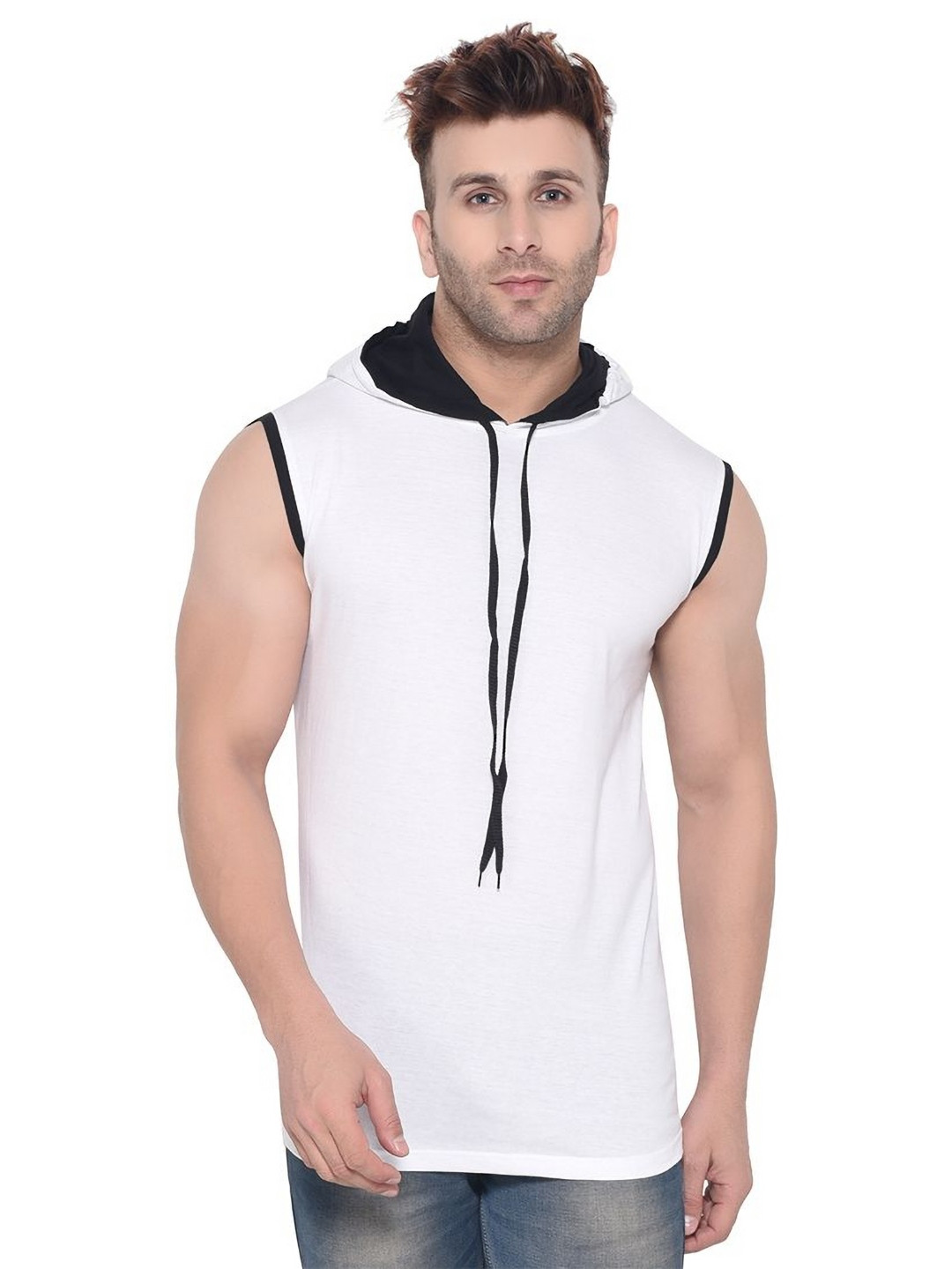 BEYOU FASHION Men Sports Hooded Slim Fit Sleeveless T-shirt
