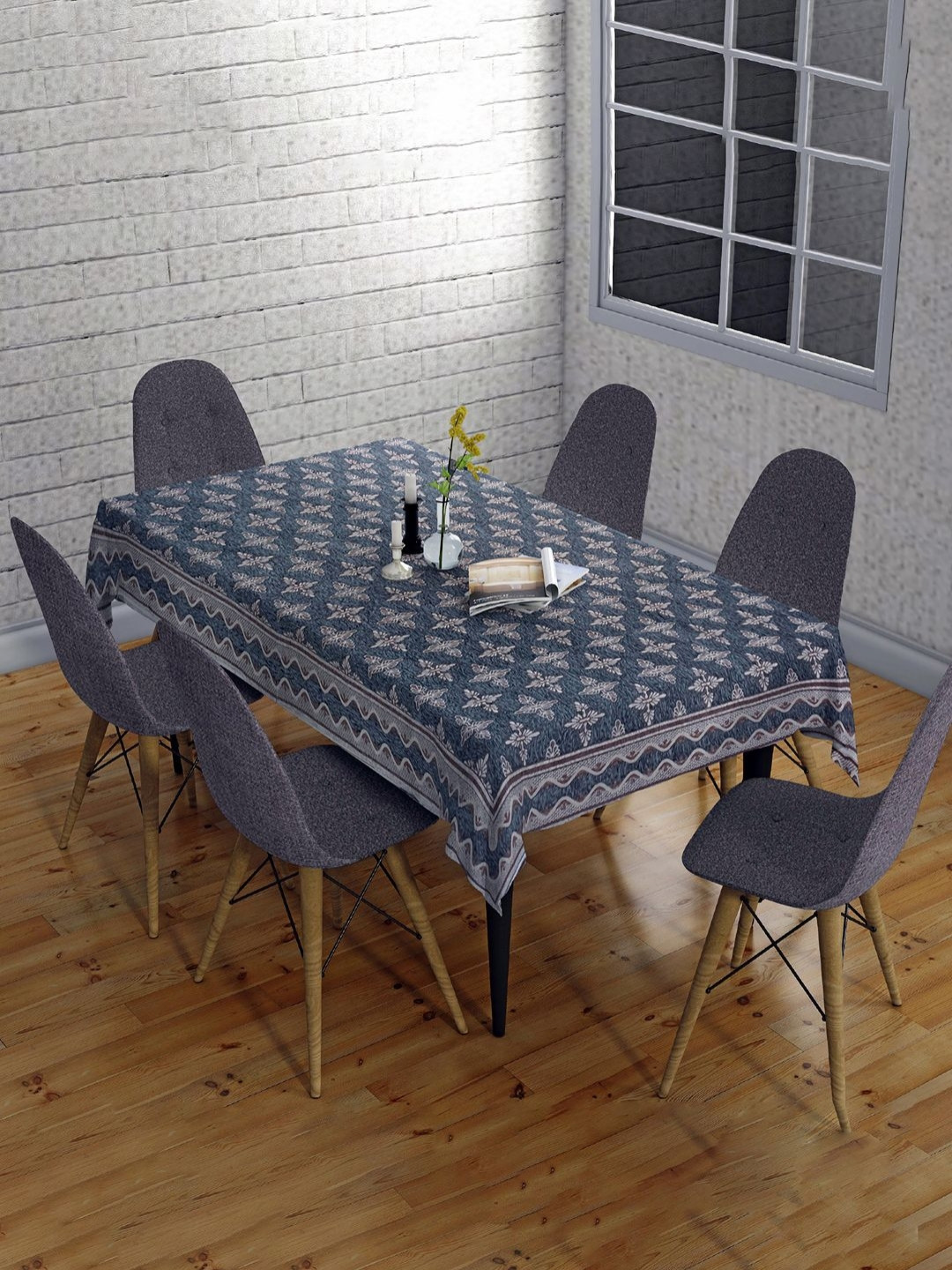Sun Rise Grey Anti-Skid 6-Seater Table Cover