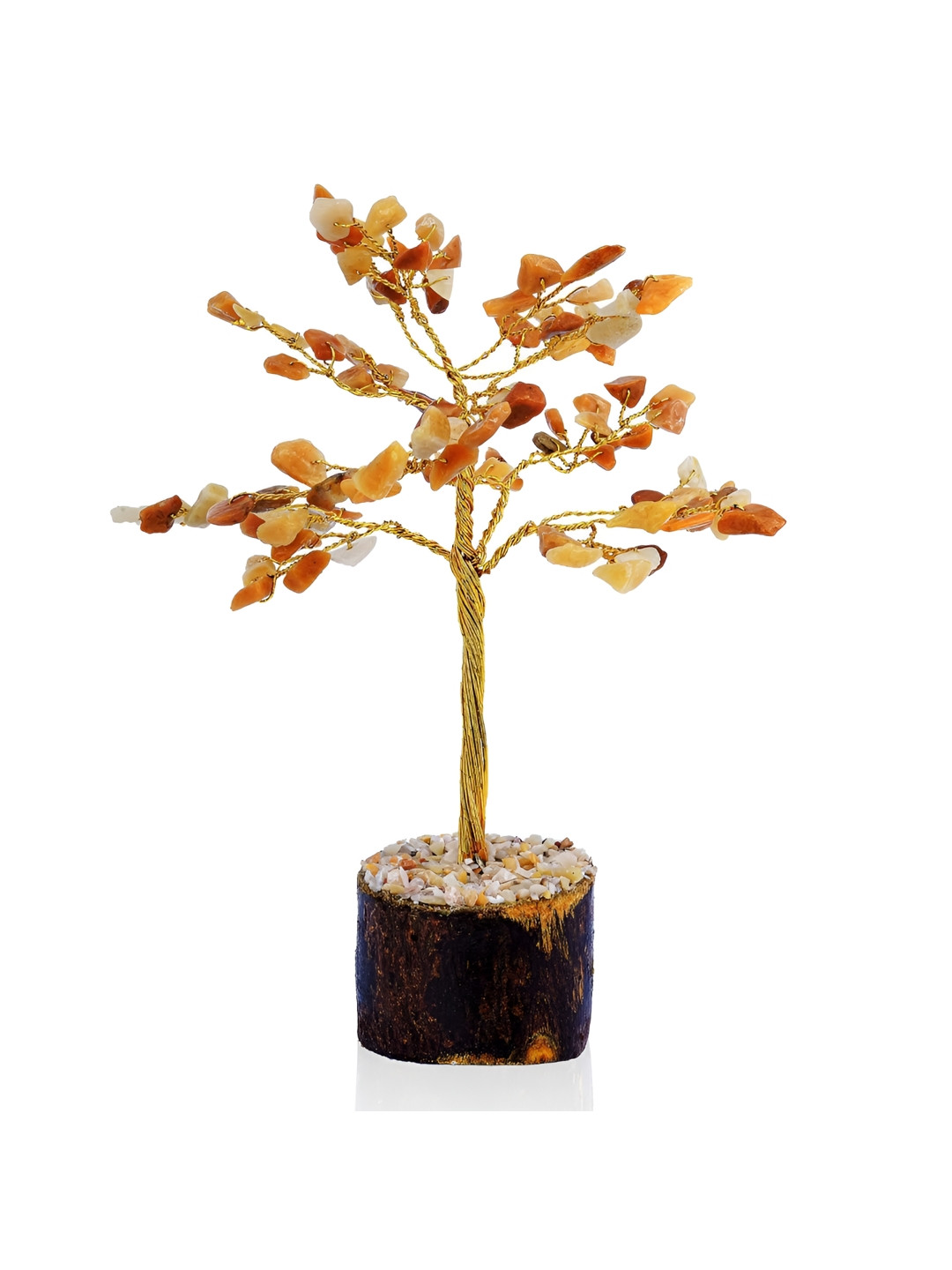 Gemsmantra Crystal Tree Brown Crystal Matte Prayer Room Small Showpiece - 9.1 Inches