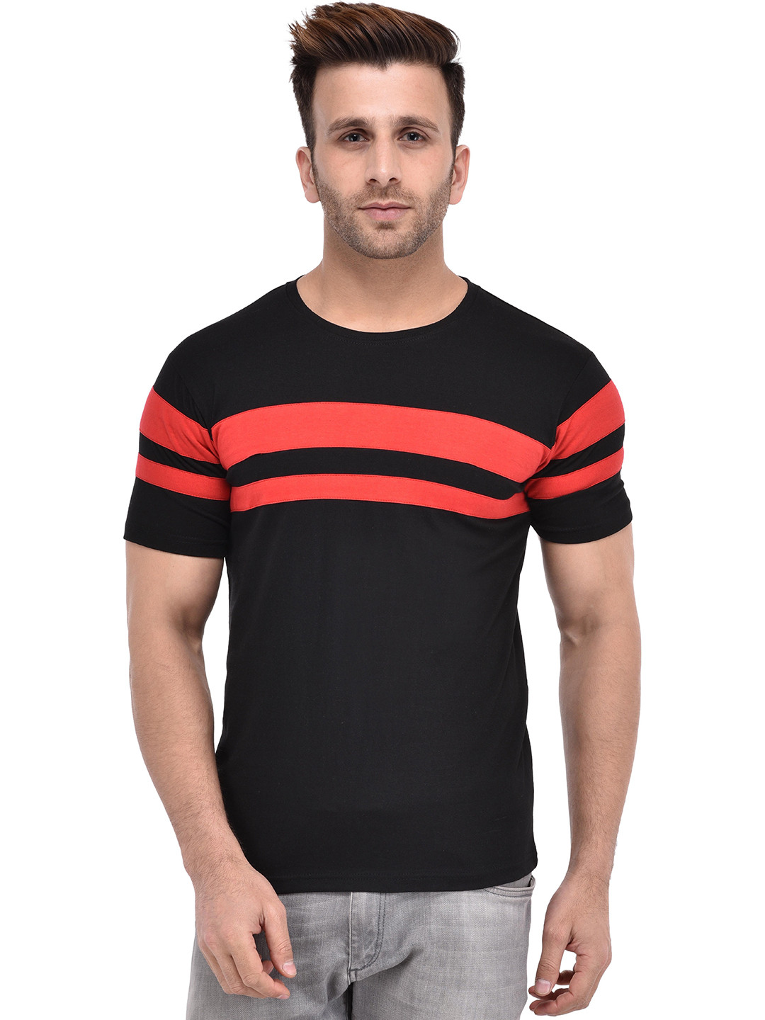 BI FASHION Men Striped Pockets T-shirt
