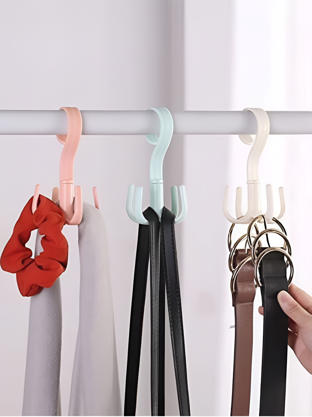 upkaranwale Assorted 360 Degree Rotating Tie & Belt Hanger