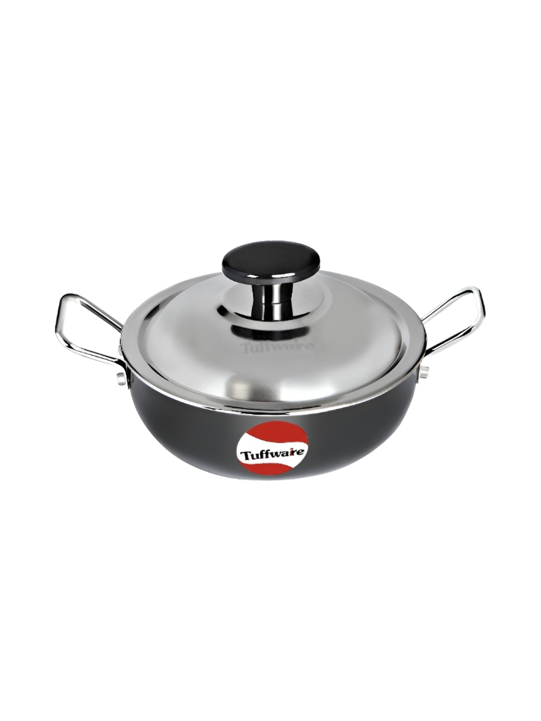 TUFFWAIRE Hard Anodised Deep Kadhai with SS Lid-650ml
