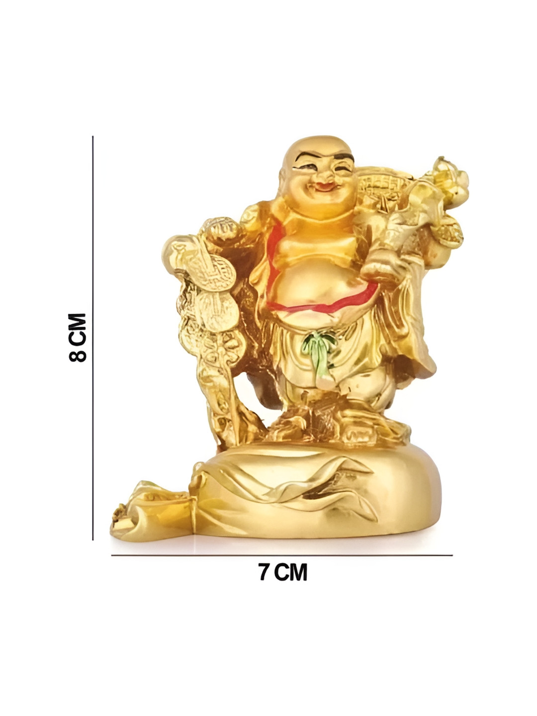 PICKARTME Buddha Gold Polyresin Natural Living Room Medium Showpiece - 3.1 Inches