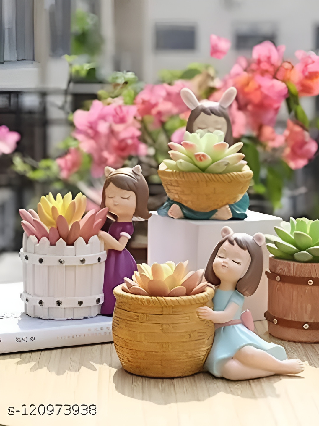 PICKARTME Girl Brown Polyresin Natural Living Room Medium Showpiece -