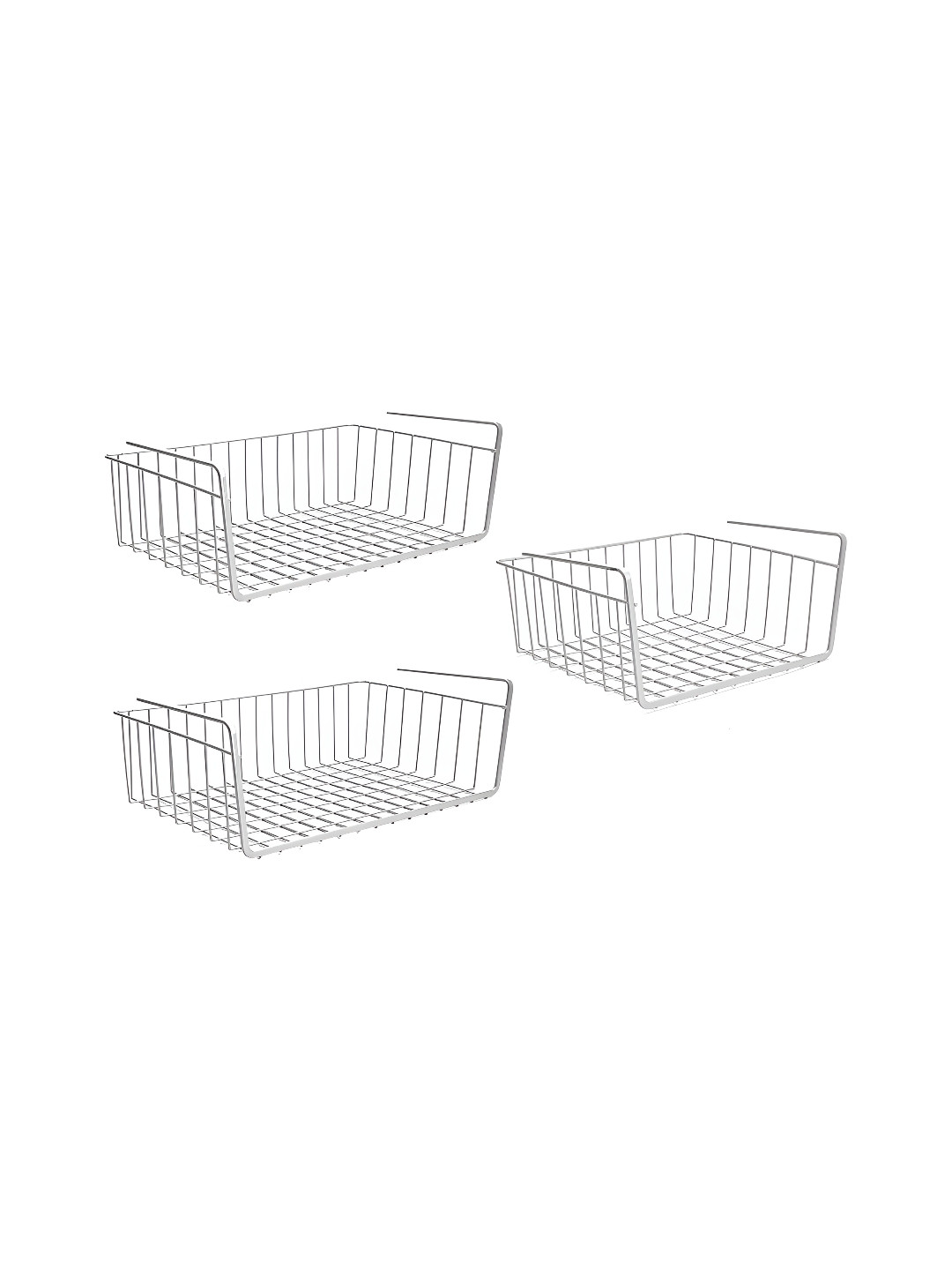 Go Hooked 16 Inch Undershelf Storage Basket Silver