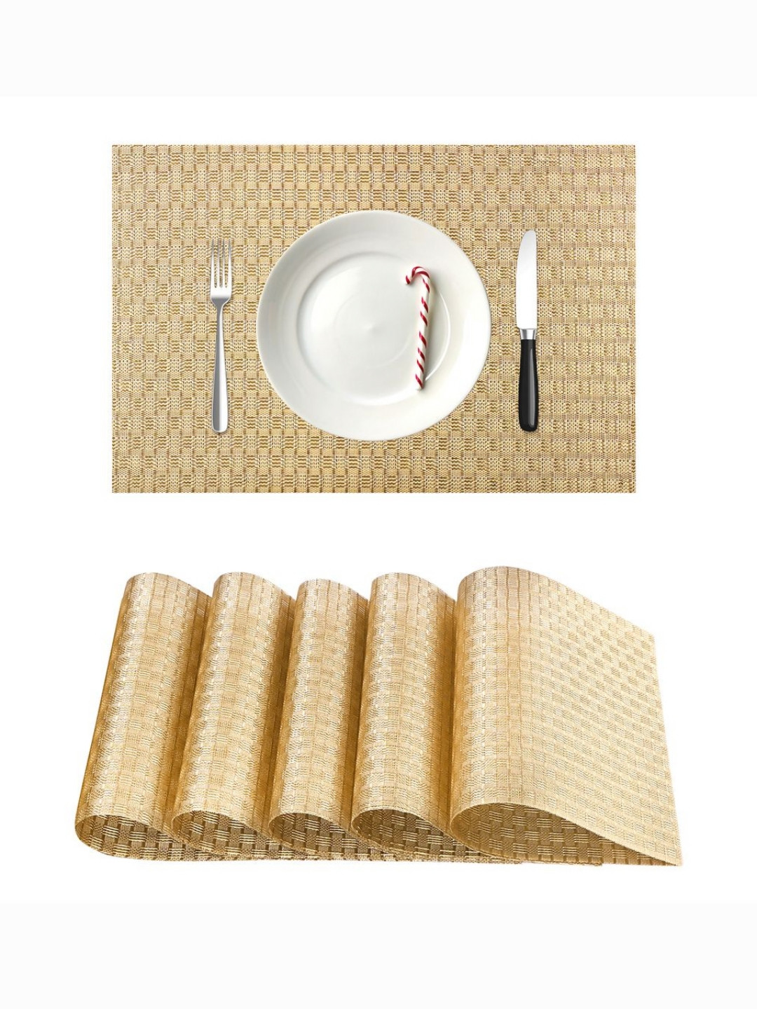 Aura 6-Pcs Brown High Quality Rectangular Table Placemats