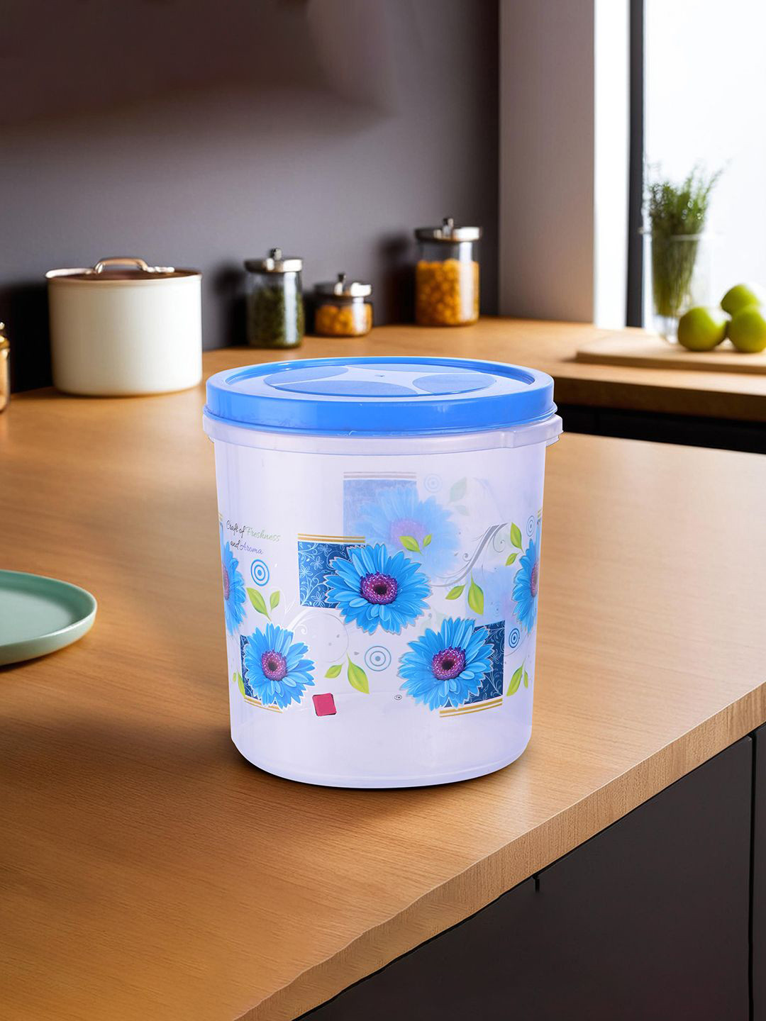 Kuber Industries Blue 5 Liters See Through Storage Box for Kitchen Container with Lid