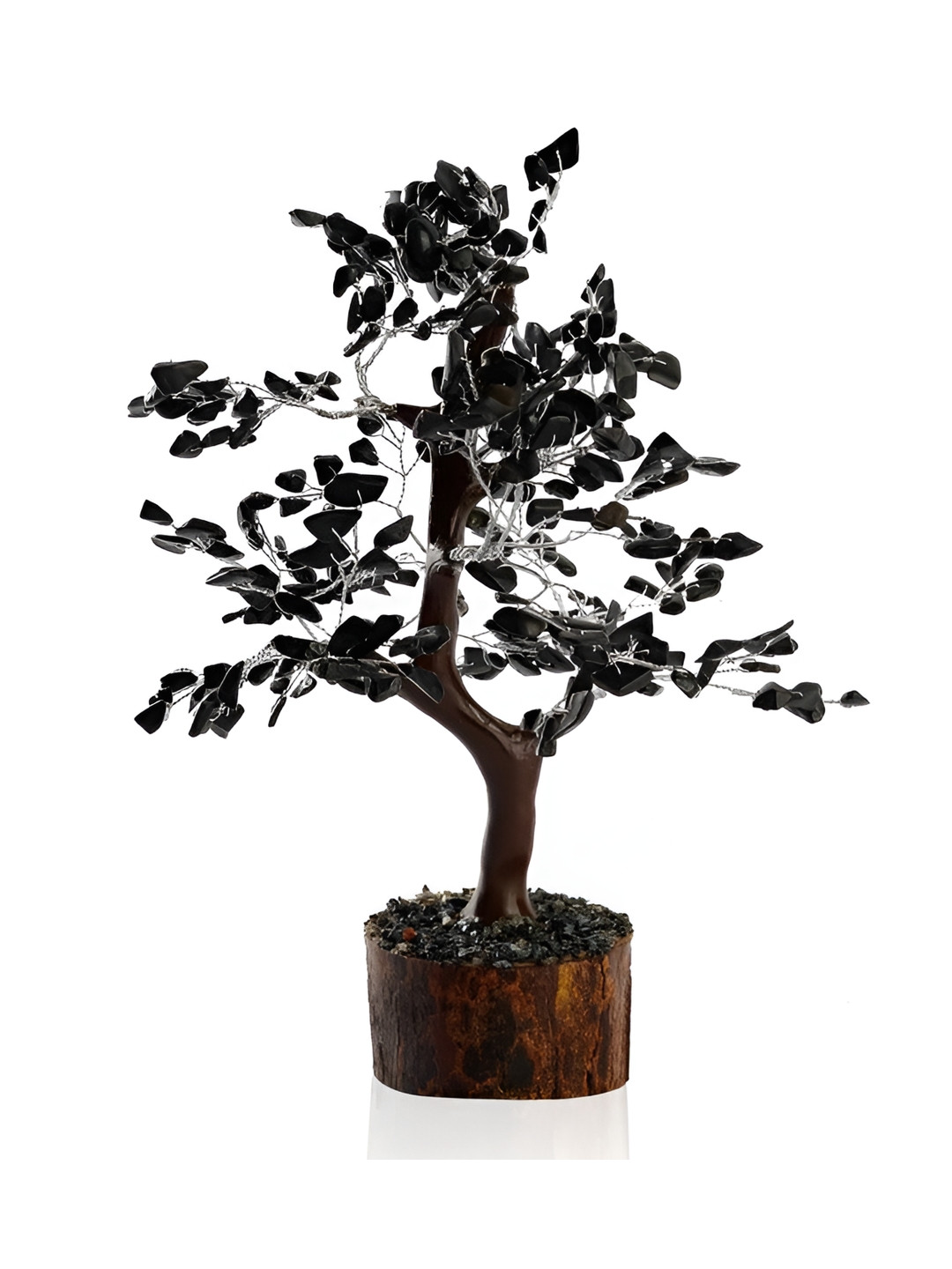 Gemsmantra Amethyst Crystal Tree Silver Crystal Natural Living Room Medium Showpiece - 9.1 Inches