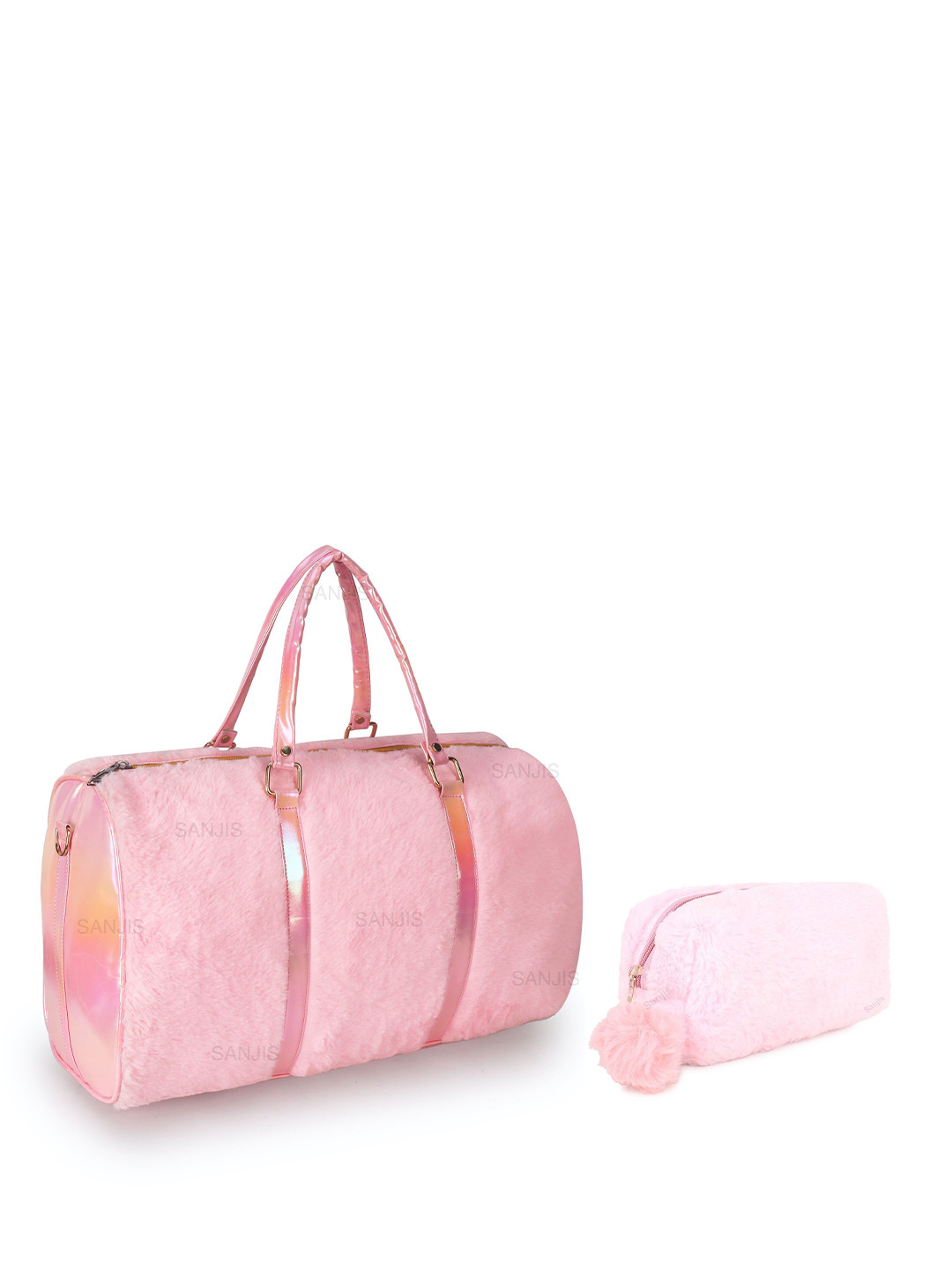 Sanjis Enterprise Textured Medium Casual Duffel Bag With Makeup Pouch