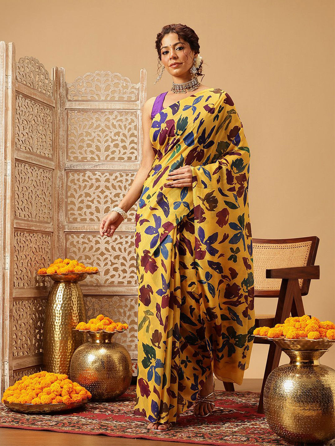 Silk Land Ethnic Motifs Saree