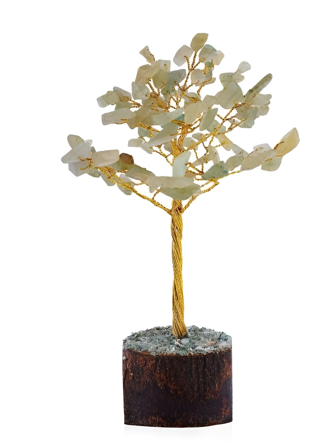 Gemsmantra Tree Gold Crystal Matte Living Room Medium Showpiece - 9.1 Inches