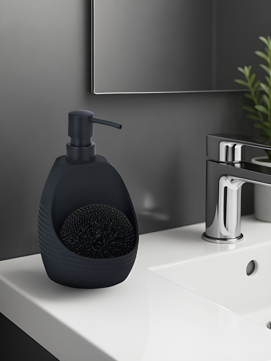 OBSESSIONS Black Solid PVC Soap Dispenser