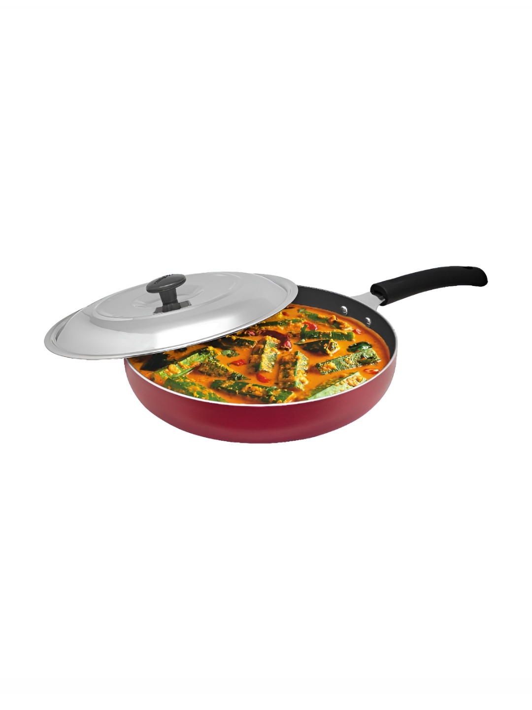TUFFWAIRE Non-Stick Frying Pan with SS Lid Induction Base 24cm