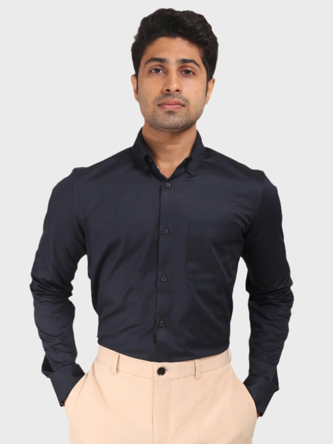 JONESBURG Men Classic Slim Fit Formal Shirt
