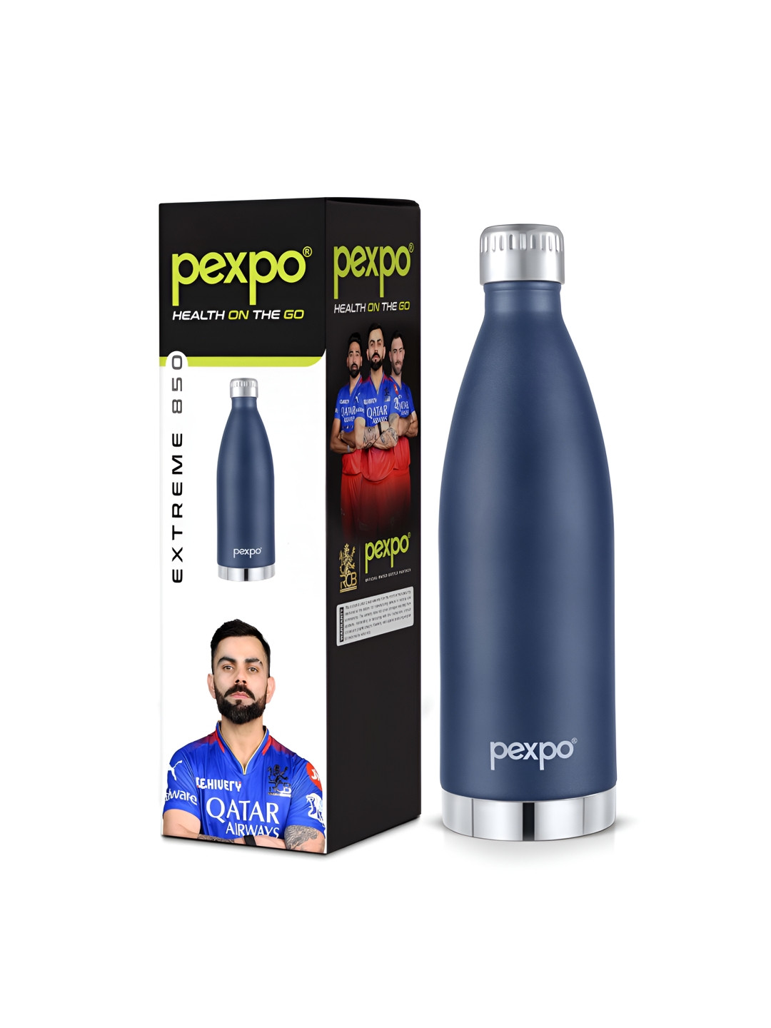 Pexpo Extreme Blue Stainless Steel Spill Proof Flask - 830ml